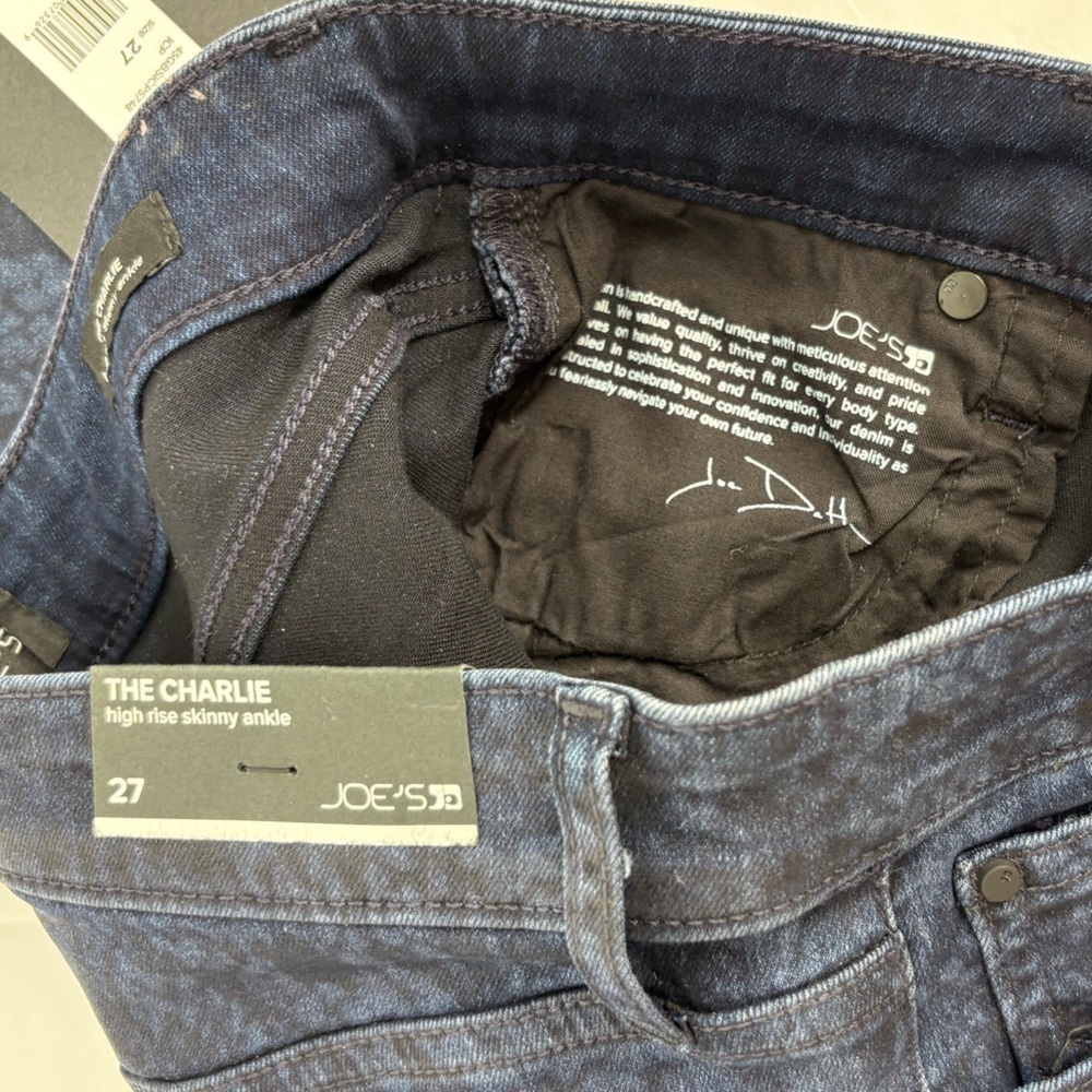 NWT‎ Joe's Jeans Python/ Snake Indigo Charlie High Rise Skinny Ankle Jeans - Picture 10 of 10